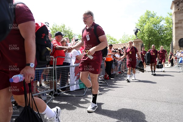 270626 - Barbarians v Wales - Friendly - Aaron Wainwright of Wales arrives at the stadium