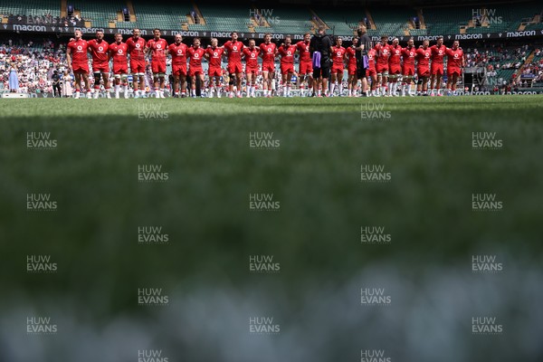 270626 - Barbarians v Wales - Friendly - Wales during the anthem