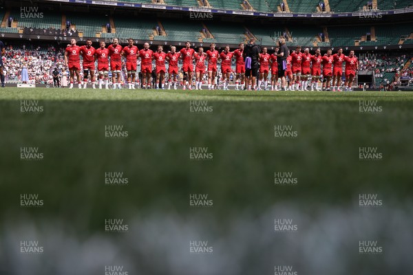 270626 - Barbarians v Wales - Friendly - Wales during the anthem