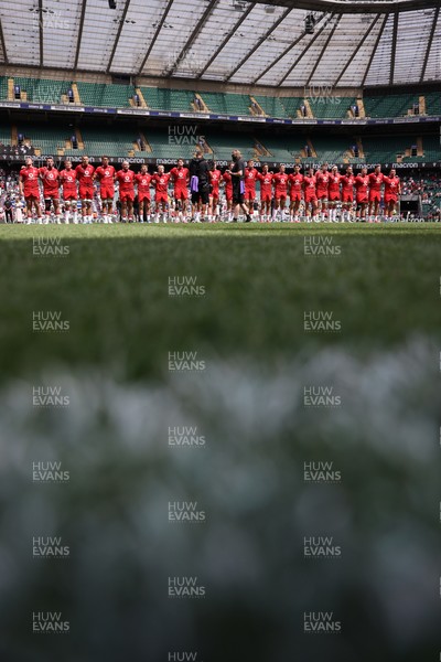 270626 - Barbarians v Wales - Friendly - Wales during the anthem