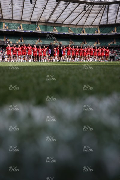 270626 - Barbarians v Wales - Friendly - Wales during the anthem