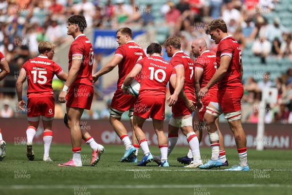 270626 - Barbarians v Wales - Friendly - Wales after Kieran Hardy of Wales scores a try