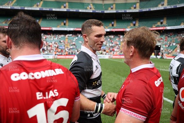 270626 - Barbarians v Wales - Friendly - George North of Barbarians and Jac Morgan of Wales 