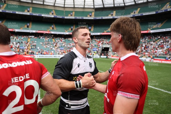 270626 - Barbarians v Wales - Friendly - George North of Barbarians and Ellis Mee of Wales 