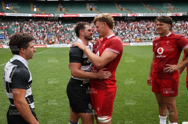 270626 - Barbarians v Wales - Friendly - Harry Plummer of Barbarians and Taine Plumtree of Wales 