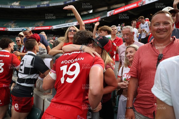 270626 - Barbarians v Wales - Friendly - Ryan Woodman of Wales with family at full time