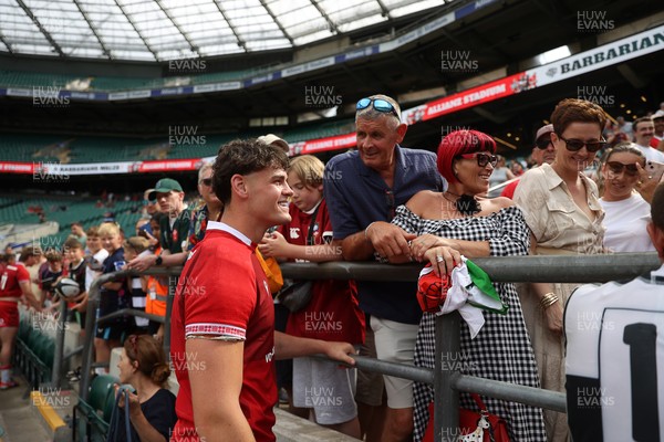 270626 - Barbarians v Wales - Friendly - Eddie James of Wales at full time