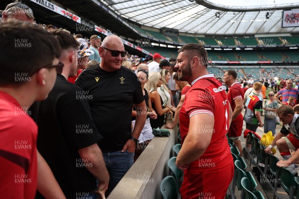 270626 - Barbarians v Wales - Friendly - Gareth Thomas of Wales with family at full time