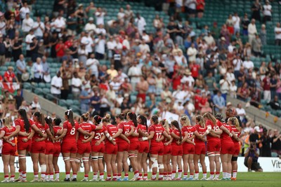 270626 - Barbarians Women v Wales Women - Friendly - Wales sing the anthem