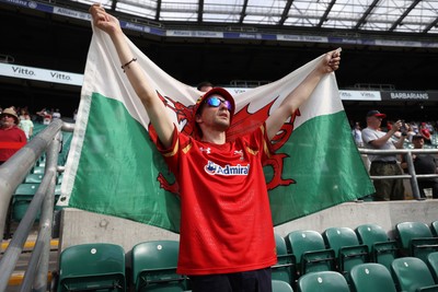 270626 - Barbarians Women v Wales Women - Friendly - Wales fan sings the anthem