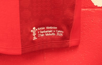 270626 - Barbarians v Wales Women -  Kelsie Webster of Wales’ match jersey in the changing room