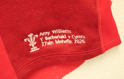 270626 - Barbarians v Wales Women -  Amy Williams of Wales’ match jersey in the changing room