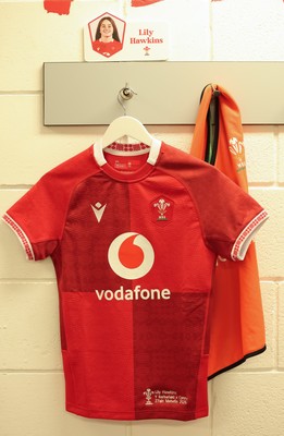 270626 - Barbarians v Wales Women -  Lily Hawkins of Wales’ match jersey in the changing room