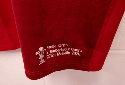 270626 - Barbarians v Wales Women - Stella Orrin of Wales’ match jersey in the changing room