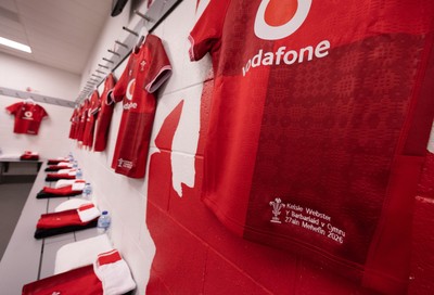 270626 - Barbarians v Wales Women -  Kelsie Webster of Wales’ match jersey in the changing room