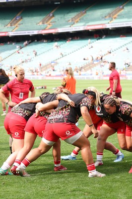 270626 - Barbarians v Wales Women - Wales during the warm up
