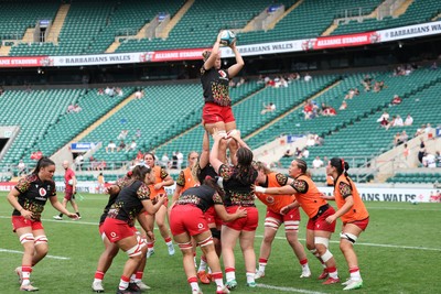 270626 - Barbarians v Wales Women - Wales during the warm up