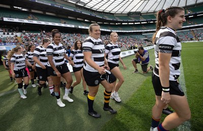 270626 - Barbarians v Wales Women - Carys Phillips of Barbarians walks out at the start of the match