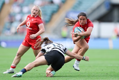 270626 - Barbarians v Wales Women - Kayleigh Powell of Wales charges for the line