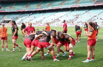 270626 - Barbarians v Wales Women - Wales warm up ahead of the match