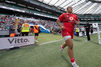 270626 - Barbarians v Wales Women - Sisilia Tuipulotu of Wales runs out at the start of the match