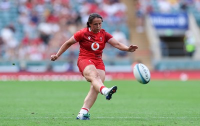 270626 - Barbarians v Wales Women - Kayleigh Powell of Wales takes conversion