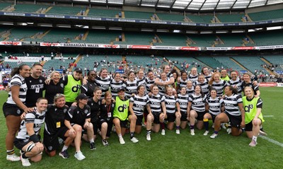 270626 - Barbarians v Wales Women - The Barbarians at the end of the match