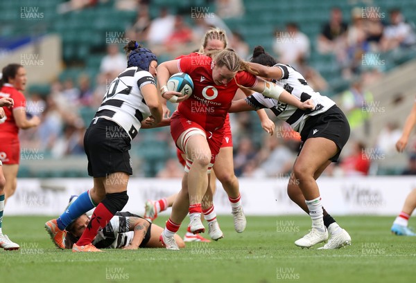 270626 - Barbarians Women v Wales Women - Friendly - Alaw Pyrs of Wales powers past Ilaria Arrighetti of Barbarians 