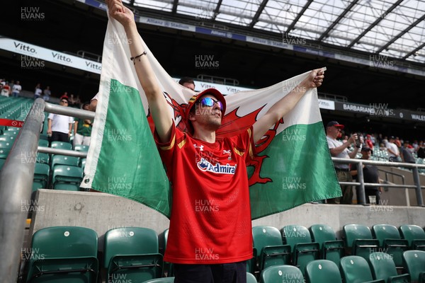 270626 - Barbarians Women v Wales Women - Friendly - Wales fan sings the anthem