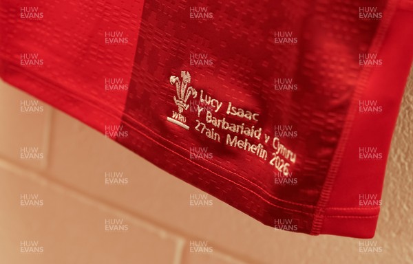 270626 - Barbarians v Wales Women -  Lucy Isaac of Wales’ match jersey in the changing room