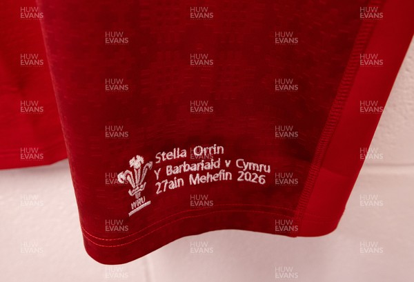 270626 - Barbarians v Wales Women - Stella Orrin of Wales’ match jersey in the changing room