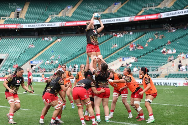 270626 - Barbarians v Wales Women - Wales during the warm up