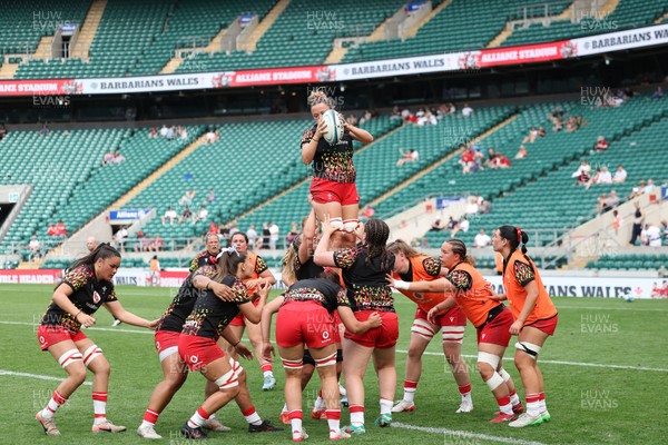 270626 - Barbarians v Wales Women - Wales during the warm up