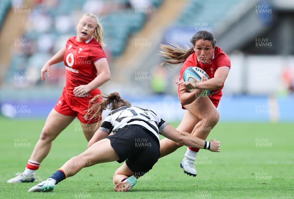 270626 - Barbarians v Wales Women - Kayleigh Powell of Wales charges for the line