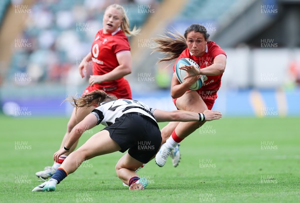 270626 - Barbarians v Wales Women - Kayleigh Powell of Wales charges for the line