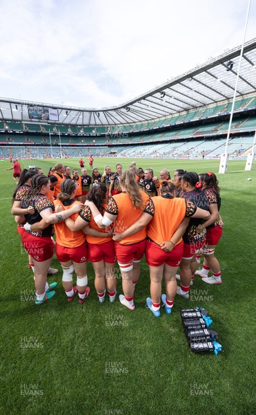 270626 - Barbarians v Wales Women - Wales huddle up at the start of the match