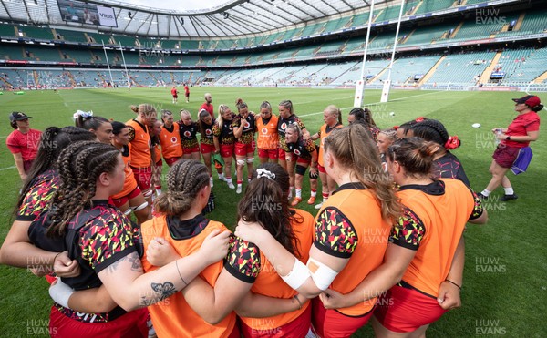 270626 - Barbarians v Wales Women - Wales huddle up at the start of the match