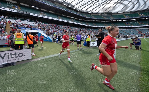 270626 - Barbarians v Wales Women - Molly Reardon of Wales runs out at the start of the match