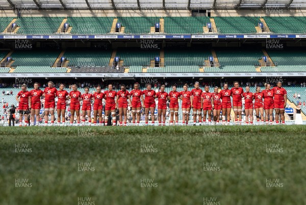 270626 - Barbarians v Wales Women - Wales line up for the anthems ahead of the match