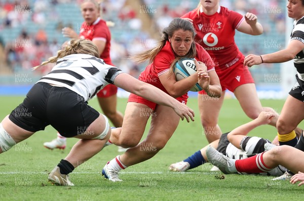270626 - Barbarians v Wales Women - Kayleigh Powell of Wales races in to score try