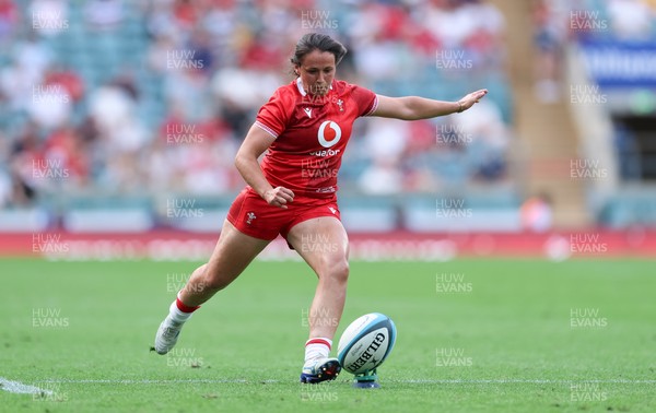 270626 - Barbarians v Wales Women - Kayleigh Powell of Wales takes conversion