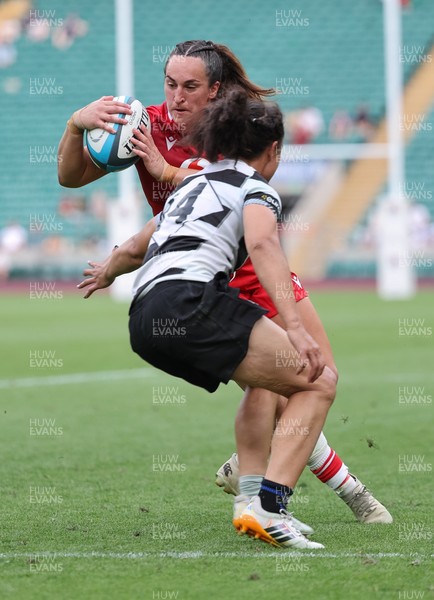 270626 - Barbarians v Wales Women - Courtney Keight of Wales races in to score try