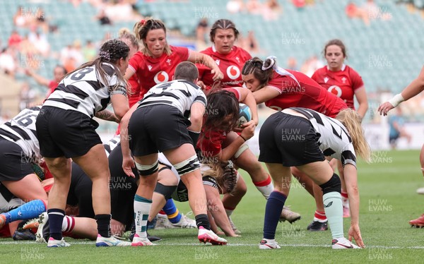 270626 - Barbarians v Wales Women - Jorja Aiono of Wales powers over to score try