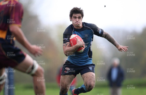 31.10.09 - Bargoed v UWIC, SWALEC Leagues Division 1 East -  Bargoed's Gareth Dare charges forward 