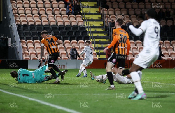 121223 - Barnet FC v Newport County - FA Cup Second Round Replay - Lewis Payne of Newport County scores a goal
