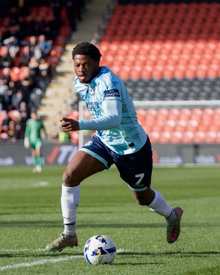 140326 - Barnet v Newport County - Sky Bet League 2 - Bobby Kamwa of Newport County in action