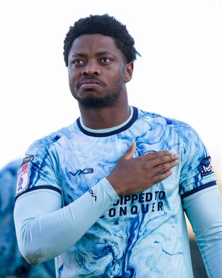 140326 - Barnet v Newport County - Sky Bet League 2 - Bobby Kamwa of Newport County celebrates after the match