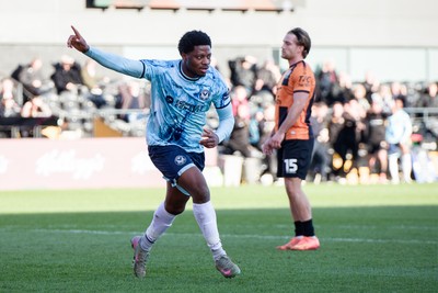 140326 - Barnet v Newport County - Sky Bet League 2 - Bobby Kamwa of Newport County celebrates his goal