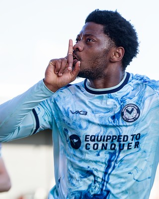 140326 - Barnet v Newport County - Sky Bet League 2 - Bobby Kamwa of Newport County celebrates his goal