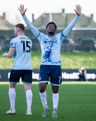 140326 - Barnet v Newport County - Sky Bet League 2 - Bobby Kamwa of Newport County celebrates his goal